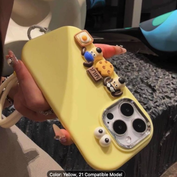 Yellow Cute Leader Dog Three-dimensional Doll with Lanyard  for iPhone Case - Picture 3 of 4